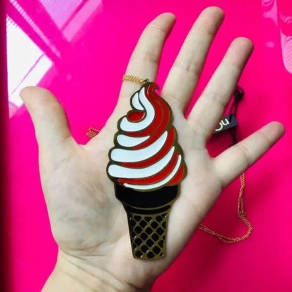 Rare nOir Jewelry Ice Cream Cone Necklace - Picture 1 of 1